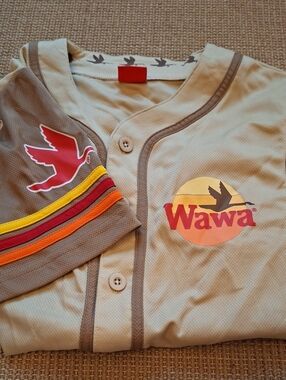 Retro Wawa Kids Beige Baseball-Style Jersey